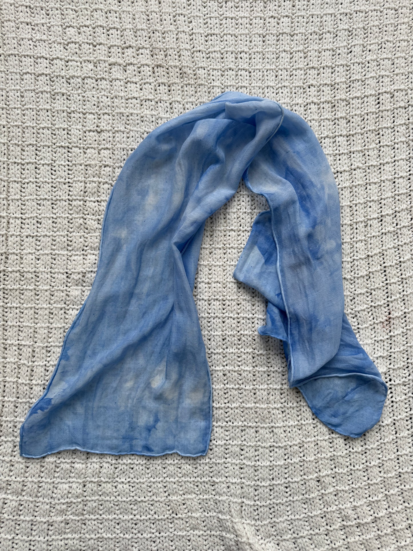 Blue Silk/Wool Scarf